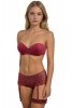 Selene GRACE Komplet biustonosz push-up + figi + podwiązka, rojo-czerwony